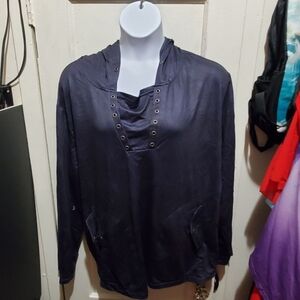 Women's Casual Long Sleeve  Sweatshirt Drawstring Loose Pullover Top Size 5x